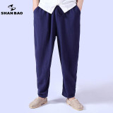 2017 summer thin section breathable comfortable cotton linen casual pants men's trousers Chinese style loose harem pants men