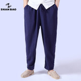2017 summer thin section breathable comfortable cotton linen casual pants men's trousers Chinese style loose harem pants men
