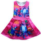 2017 summer teenage kids dresses Trolls Poppy magic fancy dress party cosplay costume girls princess dress clothes vestido