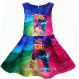 2017 summer teenage kids dresses Trolls Poppy magic fancy dress party cosplay costume girls princess dress clothes vestido