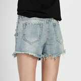 2017 Summer Tassel Ripped Holes Women Denim Shorts with High Waist Female Casual Short Feminino Vintage Short Jeans Plus Size 2017 Summer Tassel Ripped Holes Women Denim Shorts with High Waist Female Casual Short Feminino Vintage Short Jeans Plus Size