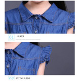 2017 Summer Teenage Girl Dress Denim Floral Dresses Girls 10 Years Tutu Dress Toddlers Kids Wedding Dress Baby Vestidos Infantis