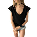 2017 Summer T Shirt Women Short Sleeve V Neck Loose TShirt Casual Sexy Women T Shirt Camisetas Feminina Lady Tops