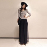 LASPERAL2017 New Chiffon Pants Women Solid Casual Loose Trousers High Waist With Pockets Wide Leg Pants Femme Elegant Pantalones
