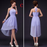LANSITINA In Stock Chiffon Mini Bridesmaid Dress Cheap A-Line Pleat Party Prom Dresses Junior Bridesmaid Dresses
