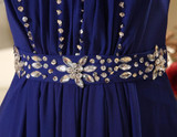 LANSITINA In Stock Chiffon Bridesmaid Dress Cheap Beading Pleat Floor-Length Prom Dresses Vestido De Casamento Dama De Honra
