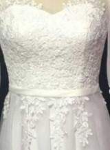 LANSITINA Elegant O-Neck A-Line Sweep Train Lace Evening Dress Cheap Prom Dresses Robe De Soiree Party Dress With Half Sleeves