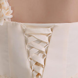 LANSITINA Chiffon High/Low Bridesmaid Dress Cheap A-Line Pleat Lace-up Back Party Prom Dresses Junior Bridesmaid Dresses