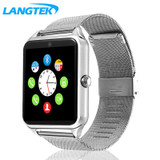 LANGTEK Smart Watch GT08  Men Women Bluetooth Wrist Smartwatch Support SIM/TF Card Wristwatch For Apple Android Phone PK DZ09