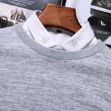 LANGMENG 2017 New Autumn Winter Fashion Brand Clothing Mens Sweaters Solid Color Slim Fit Men Pullover Knitted Sweater Men
