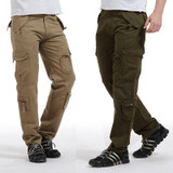 LANBAOSI Stylish Mens Casual Cargo Pants Loose Army Multi-pocket Tactical Overalls Work Wear Trousers Plus Size
