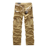 LANBAOSI Men's Casual Cargo Pants Cotton Large Size Army Camouflage Male Fashion Multi-Pocket Overalls Trousers Tactics Pantalon