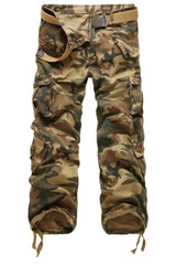 LANBAOSI Camouflage Men's Cargo Pants Fashion Male's Casual Multi-Pocket Clothing Army Green Large Size Long Trousers