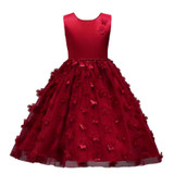 LAMYA Girl's Flower Dress Kids Butterfly Birthday Party Dresses Children Fancy Princess Ball Gown Wedding Clothes