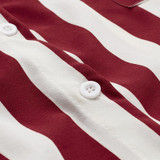 LALAIKAI Plus Size XL 2XL 3XL 4XL 5XL Blouse Women Ring Belt Pocket Office White Red Striped Blouses Work Tee Shirts SWA1311-47
