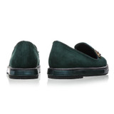 LALA IKAI Women Flats Loafers Rhinestone Flat Shoes Women Slip on Shoes for Women Suede Leather 60A0301-5