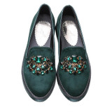 LALA IKAI Women Flats Loafers Rhinestone Flat Shoes Women Slip on Shoes for Women Suede Leather 60A0301-5