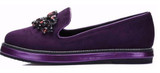 LALA IKAI Women Flats Loafers Rhinestone Flat Shoes Women Slip on Shoes for Women Suede Leather 60A0301-5
