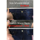 LALA IKAI Side Stripe Skinny Jeans Women Stretch High Waist Ankle Length Fashion Tassel Denim Boyfriend Jeans Female KWA0322-5