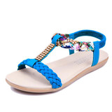LAKESHI Fashion Women Sandals Flats Ankle-Strap Women Shoes Summer Sandals Ladies Beach Shoes