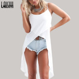 LAISIYI Summer Dress 2017 Sexy Casual Pink White Chiffon Beach Dress Women Clothing Robe Femme Vestido De Festa DR2220