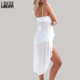 LAISIYI Summer Dress 2017 Sexy Casual Pink White Chiffon Beach Dress Women Clothing Robe Femme Vestido De Festa DR2220