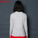 Lafarvie Women Autumn Winter Cashmere Blend Sweater V-Neck Cardigan Long Sleeve Jumpers Womens Knitted Sweaters 9 Colors S-XXXL