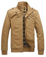 Jacket Men Casual jackets cotton washed coats Army Military Mens Stand collar Outerwear jaqueta masculina Coat parka