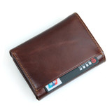 J.M.D Genuine Leather Men's RFID Blocking Leather Trifold Wallet Credit Card Holder With Secure ID Window R-8105Q