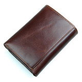 J.M.D Genuine Leather Men's RFID Blocking Leather Trifold Wallet Credit Card Holder With Secure ID Window R-8105Q
