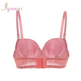 IYUNYI New Sexy Ladies Big Size 3/4 Cup Lace Bras Women 6 Color Deep V Bras Underwear Large Cup BC Plus Size