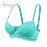IYUNYI New Sexy Ladies Big Size 3/4 Cup Lace Bras Women 6 Color Deep V Bras Underwear Large Cup BC Plus Size