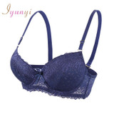 IYUNYI New Sexy Ladies Big Size 3/4 Cup Lace Bras Women 6 Color Deep V Bras Underwear Large Cup BC Plus Size