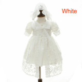 IYEAL Baby Girl Dress With Shawl + Hat for Toddler Girls Infant 1 Year Birthday Party Baptism Christening Gown High Quality