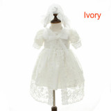 IYEAL Baby Girl Dress With Shawl + Hat for Toddler Girls Infant 1 Year Birthday Party Baptism Christening Gown High Quality