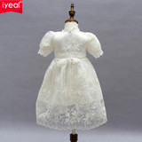 IYEAL Baby Girl Dress With Shawl + Hat for Toddler Girls Infant 1 Year Birthday Party Baptism Christening Gown High Quality
