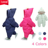 IYEAL 2017 Newest Winter Outwear Baby Clothes Warm Overalls for Newborn Cotton Infant Baby Girl Boy Clothing Thickening Jumpsuit