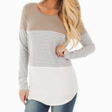IYAEGE Womens Tops and Blouses 2018 Fashion Patchwork Long Sleeve Office Women Blouse Casual Striped Shirt Femme Tops Tee Blusas