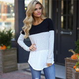 IYAEGE Womens Tops and Blouses 2018 Fashion Patchwork Long Sleeve Office Women Blouse Casual Striped Shirt Femme Tops Tee Blusas