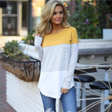 IYAEGE Womens Tops and Blouses 2018 Fashion Patchwork Long Sleeve Office Women Blouse Casual Striped Shirt Femme Tops Tee Blusas