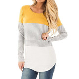IYAEGE Womens Tops and Blouses 2018 Fashion Patchwork Long Sleeve Office Women Blouse Casual Striped Shirt Femme Tops Tee Blusas