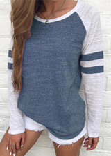 IYAEGE T Shirt Women 2018 Summer Long Sleeve Striped Tshirt Women Tops Basic Tees Baseball T Shirt Pullover Tee Shirt Femme 5XL