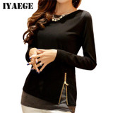 IYAEGE Spring Hoodie Women Sweatshirt Casual Long Sleeve O-neck Patchwork Pullover Zipper Kpop Tops Felpe Donna Moletom Feminina