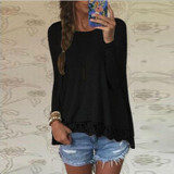IYAEGE 2017 Fashion Long Sleeve Blouse Ladies Tops Sexy Lace Crochet Shirts Female Blouses Tunic Jumper Pullover Blusas Feminina