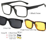 IVSTA Include Frame Polarized Clip On Sunglasses Men TR90 Custom prescription lenses Magnetic clips night glasses drive Magnet