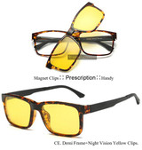 IVSTA Include Frame Polarized Clip On Sunglasses Men TR90 Custom prescription lenses Magnetic clips night glasses drive Magnet