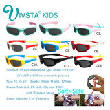 IVSTA Kids Sunglasses Boys Silicone Strap Polarized Flexible TR90 Elastic Children Sunglasses Girls Retainer Holder 8110