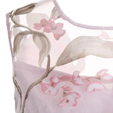 AZULINA pink floral print women dress sleeveless o neck 2017 summer casual female vestido robe femme mesh dresses with lining