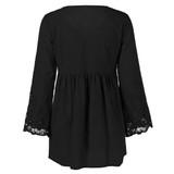 AZULINA Plus Size 5XL 4XL Women Lace Blouse Shirt Long Sleeve Loose Casual Vintage Female Red 2017 Spring Blusas Blouses Tops