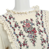AZULINA Blouses Shirts Women Embroidery O Neck Long Sleeve Blouse Casual Vintage Ethnic Cotton Ladies Tops Blusas Girls Clothes